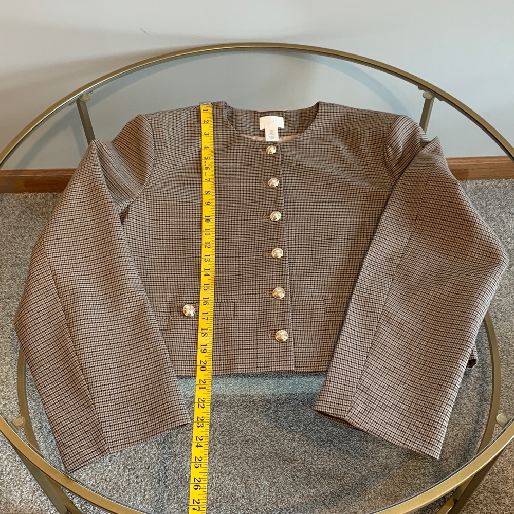 H&M Houndstooth Jacket with gold buttons Size M - Picture 12 of 16
